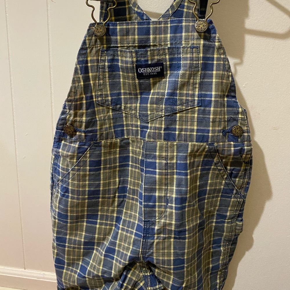 plaid OSHKOSH overalls, 24 months